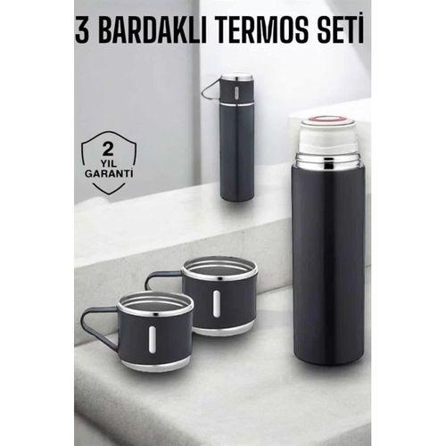 Paslanmaz Çelik 3’lü Termos Seti Vakumlu Ve 8 Saat Isı Koruma