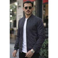 Erkek önden Fermuarlı Içi Astarlı Süet Ceket