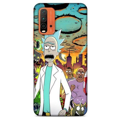 Xiaomi Redmi 9T Uyumlu Kılıf Rick And Morty (42) Rugged Armor Kılıf Story Train Morty
