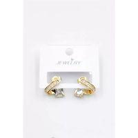 Taşlı Küpe - Altın