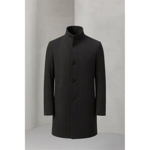 Bertolucci Dik Yaka Fileto Cepli Erkek Kaşe Kaban - Füme