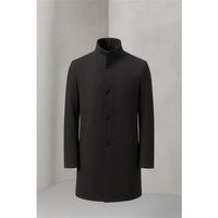 Bertolucci Dik Yaka Fileto Cepli Erkek Kaşe Kaban - Füme