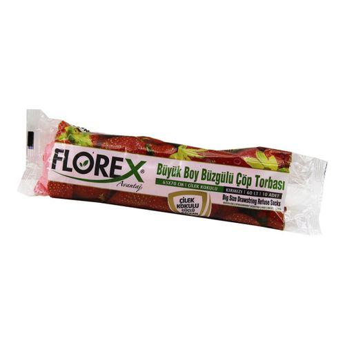 25 ADET FLOREX-502 ÇİLEK KOKULU  BÜZGÜLÜ  BÜYÜK  10PCS 65X70CM ÇÖP TORBASI