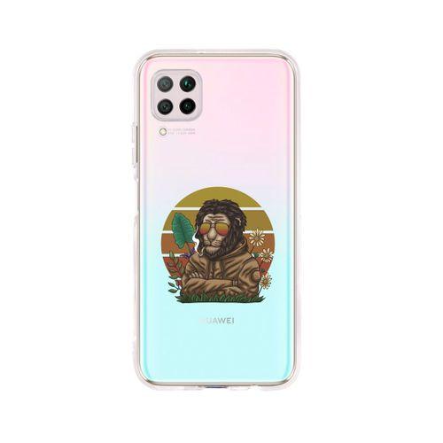Huawei P40 Lite Cool Lion Desenli Premium Şeffaf Silikon Kılıf