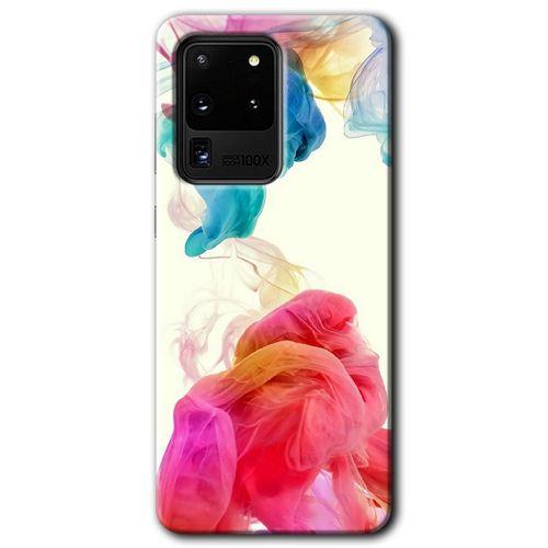 Galaxy S20 Ultra Kılıf HD Desen Baskılı Arka Kapak - Gökkuşağı Color + Kırılmaz Cam