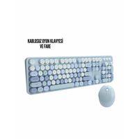 Kablosuz Klavye Mouse Seti Mavi