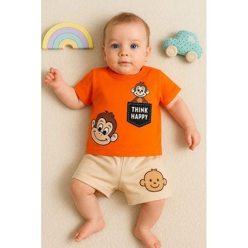 Maymun Desenli 2li Erkek Bebek Takım
