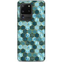 Mermer Desenli (21) Tema Koruyucu Kapak Akuamarin Samsung Galaxy S20 Ultra Kılıf