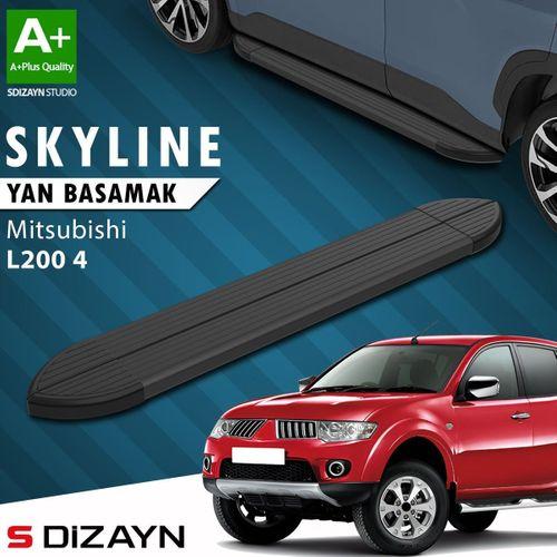 S-Dizayn Mitsubishi L200 4 Skyline Siyah Yan Basamak 193 Cm 2006-2015 A+ Kalite