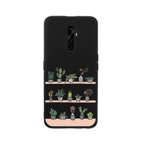 Oppo Reno 2Z Kaktüs Bahçesi Premium Silikonlu Siyah Telefon Kılıfı