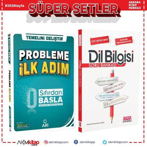 Arı Yayınları 0 Sıfırdan Başla Probleme İlk Adım ve AKM Dil Bilgisi Soru Bankası Seti 2 Kitap