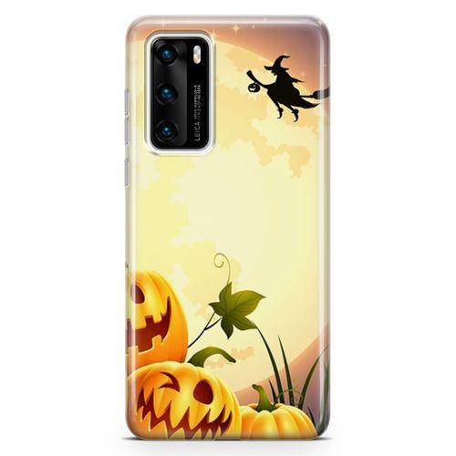 Huawei P40 Kılıf Cadı Balkabakları Arka Kapak Koruma Desenli Full Koruyucu