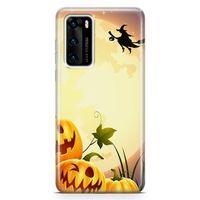 Huawei P40 Kılıf Cadı Balkabakları Arka Kapak Koruma Desenli Full Koruyucu