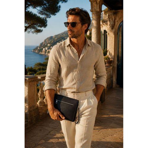 Prestige Çift Fermuarlı Erkek Clutch El Çantası - Siyah