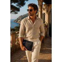 Prestige Çift Fermuarlı Erkek Clutch El Çantası - Siyah
