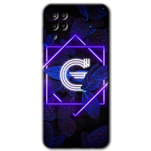 Potkal Hediye Fabrikası Samsung Galaxy M12 Kılıf HD Desen Baskılı Arka Kapak - Dark Neon Yaprak G Harfi