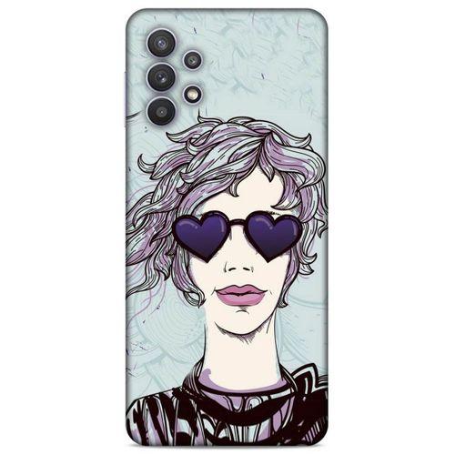 Lopard Samsung Galaxy A32 Uyumlu Kılıf Sürreal Yüzler ♀ (25) Antişok Kapak Baskılı