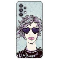 Lopard Samsung Galaxy A32 Uyumlu Kılıf Sürreal Yüzler ♀ (25) Antişok Kapak Baskılı