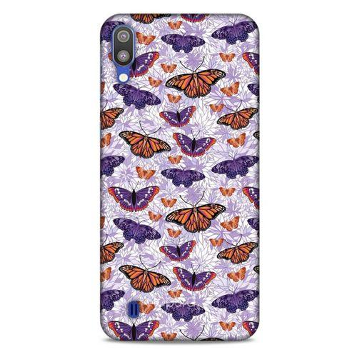 Samsung Galaxy M10 Kılıf Kelebek Etkisi (45) Liquid Air Kılıf Mavi Toz Pembe