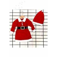 Royaleks Group Kız Çocuk Noel Anne Yılbaşı Kostümü Etekli Şapkalı Elbise Yılbaşı Noel Baba Kostüm