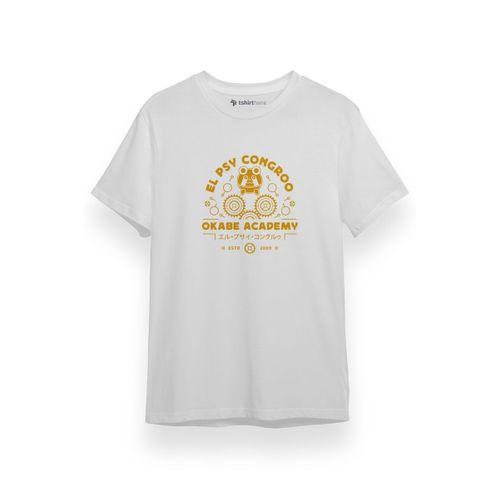Steins Gate El Psy Congroo Academy Beyaz Kısa kol Erkek Tshirt