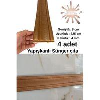 Düz Kahverengi 8cm-225cm 4 Adet Kendinden Yapışkanlı Çıta Çerçeve Süpürgelik