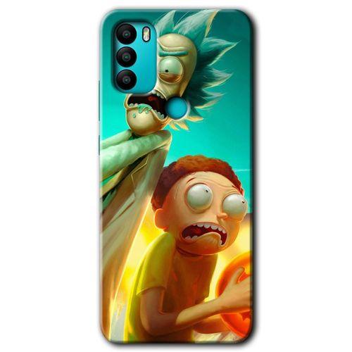 MRCİLETİSİM General Mobile GM 21 Plus Kılıf HD Desen Baskılı Arka Kapak + Temperli Cam - Rick Morty
