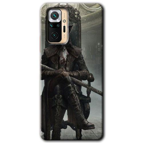 MRCİLETİSİM Xiaomi Redmi Note 10 Pro Kılıf Baskılı Kapak - Bloodborne Hunters + 5D Tam Kaplayan Cam