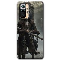MRCİLETİSİM Xiaomi Redmi Note 10 Pro Kılıf Baskılı Kapak - Bloodborne Hunters + 5D Tam Kaplayan Cam