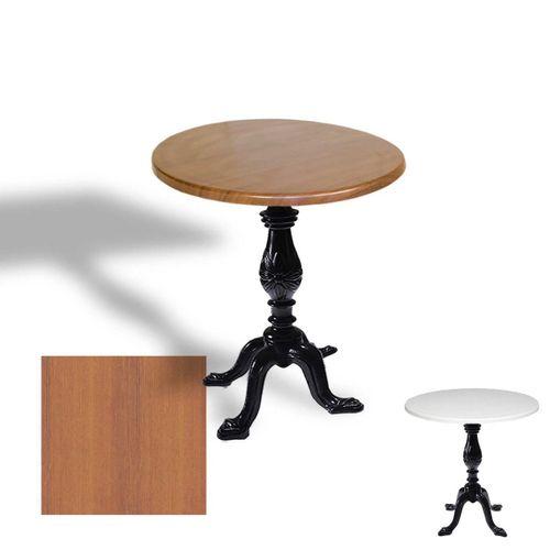 Dockers Çipa 1001 Döküm Ayak Yuvarlak Masa Çap 80cm - (Werzalit, Wermodin ve Allzalit Tabla) - Koyu Ahşap