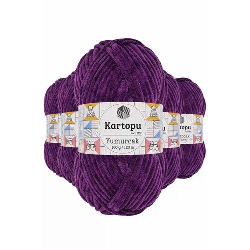 5 Adet Yumurcak Kadife El Örgü İpi Açık Mor K719