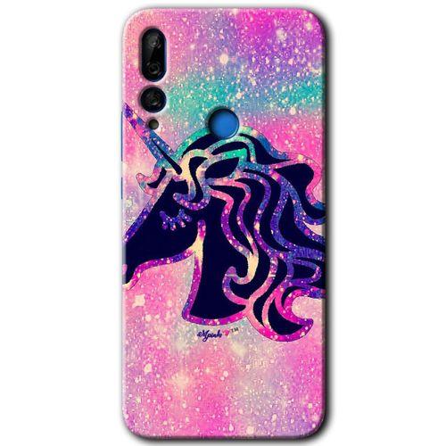 Potkal Hediye Fabrikası Huawei Y9 Prime 2019 Kılıf HD Desen Baskılı Arka Kapak - Unicorn Kristal