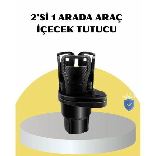 Araç İkili Bardak Tutucu Ayarlanabilir Genişlik 360° Döner Sistem