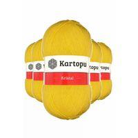 5 Adet Kristal Çift Katlı El Örgü Lif İpi Sarı K301