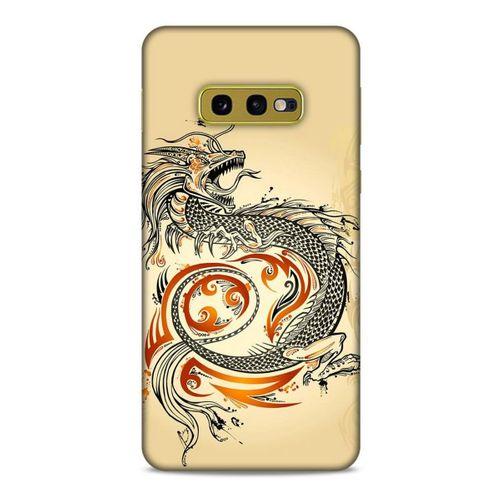 Samsung Galaxy S10e Kılıf Dragons (27) Tasarımlı Kılıf Siyah Ejderha Dövmesi