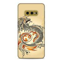 Samsung Galaxy S10e Kılıf Dragons (27) Tasarımlı Kılıf Siyah Ejderha Dövmesi