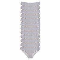 12 adet Süper Eko Set Likralı Kadın Slip Külot Gri