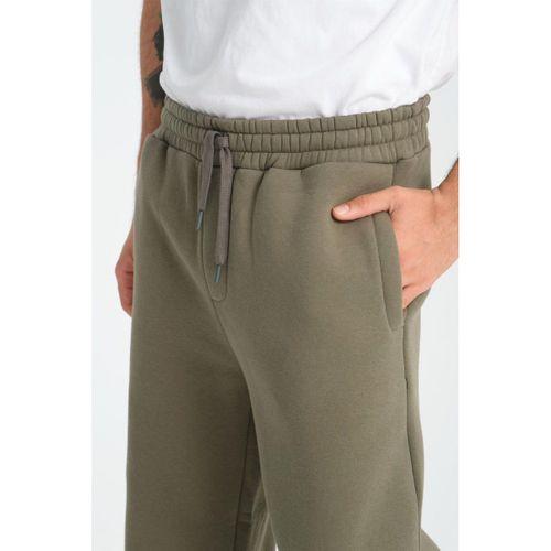 İçi Peluş Üç İplik Kumaş Fermuarlı Kapüşonlu Sweatshirt Kum Beji - Baggy Kalıp 3 İplik Şardonlu Eşofman Altı Avcı Yeşili