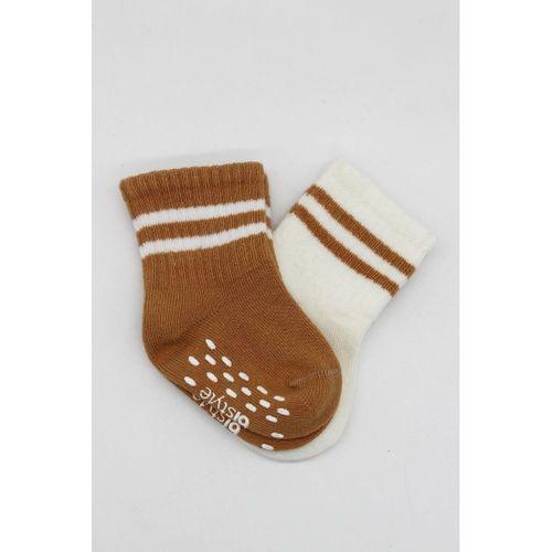 Bistyle Bistyle Çemberli Kaymaz Soket Çorap 2'Li BS10125 Ekru Hardal