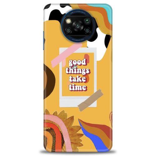 Xiaomi Poco X3 NFC Kılıf HD Baskılı Kılıf - Take Time + Tam Ekran Koruyucu