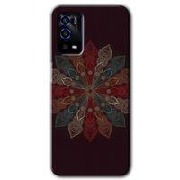Oppo A55 Kılıf HD Desen Baskılı Arka Kapak + Temperli Cam - Mandala Flower Wal