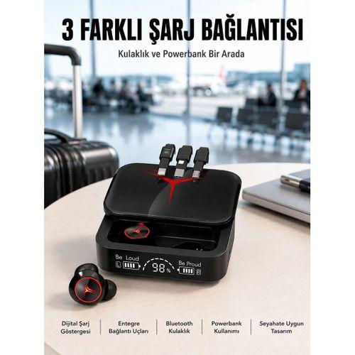 Tws Powerbank Kutulu Dijital Göstergeli Bluetooth Kulaklık Kablosuz Kulakiçi Kulaklık Yeni Nesil