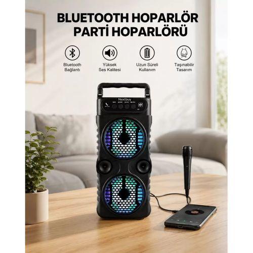 Led Işıklı Kablosuz Bluetooth Hoparlör Yüksek Ses Güçlü Bas Performansı Taşınabilir Şarjlı