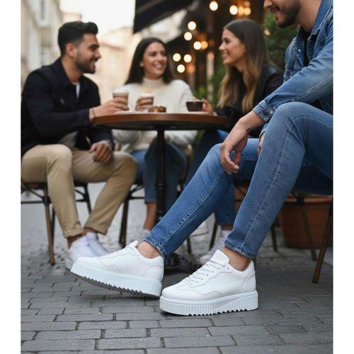 BA0802 BOA Beyaz Yüksek Taban Erkek Günlük Ayakkabı