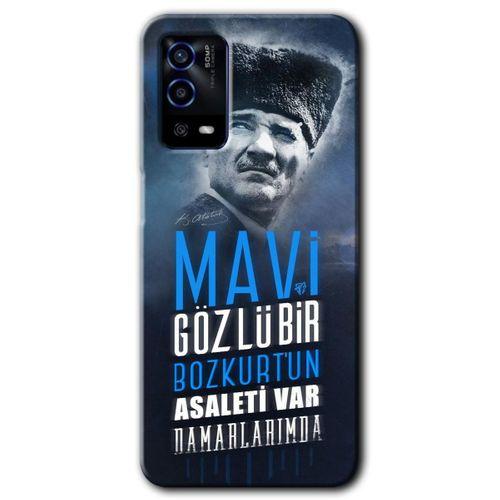 OPPO Oppo A55 Kılıf HD Desen Baskılı Arka Kapak - Bozkurt Atatürk