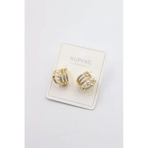 İnci Halka Küpe - Altın