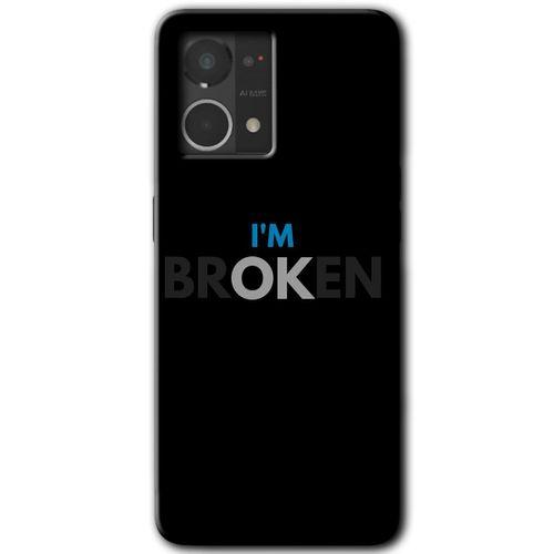 MRCİLETİSİM Oppo Reno 7 4G Kılıf HD Desen Baskılı Arka Kapak+Temperli Cam - Im Broken