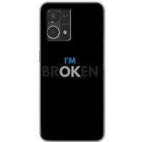 MRCİLETİSİM Oppo Reno 7 4G Kılıf HD Desen Baskılı Arka Kapak+Temperli Cam - Im Broken