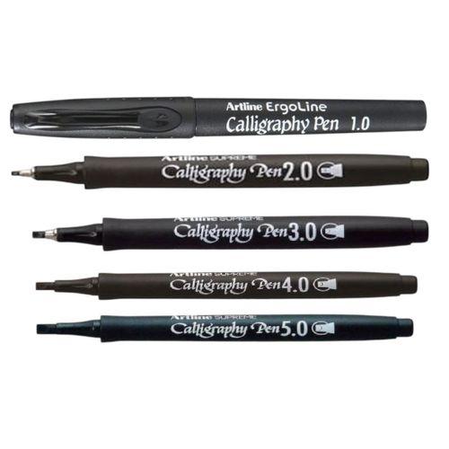 ARTLİNE SUPREME CALLİGRAPHY PEN (1.0-2.0-3.0 4.0-5.0)  BLACK ( 5 Adet )
