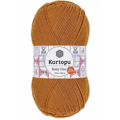 1 Adet Baby One Tüylenmeyen El Örgü İpi Yünü Hardal K1854